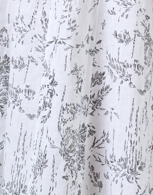 Stylish Black and White Patterned Women's Linen Summer Dress