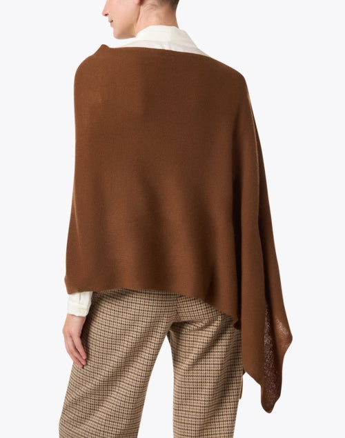 Soft Light Brown Cashmere Ruana Poncho for Cool Weather