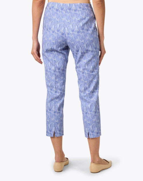 Stylish Blue Print Stretchable Cotton Dress Pants for Effortless Styling