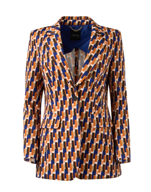 Stylish Multi - Geometric Pattern Blazer for Trendy Looks