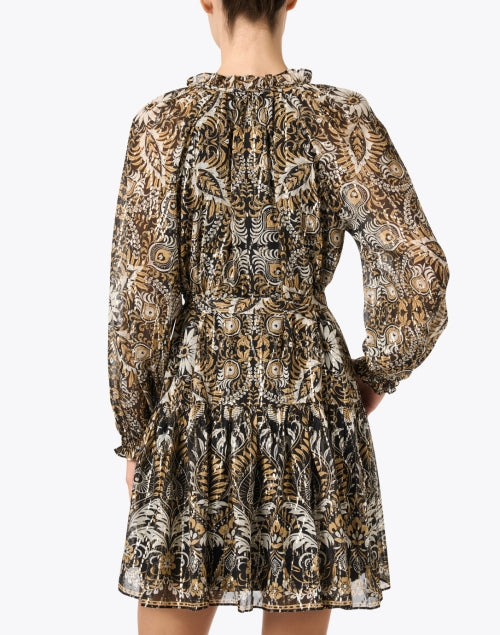 Stylish Kaye Black Dress with Multiple Prints and Feminine Details