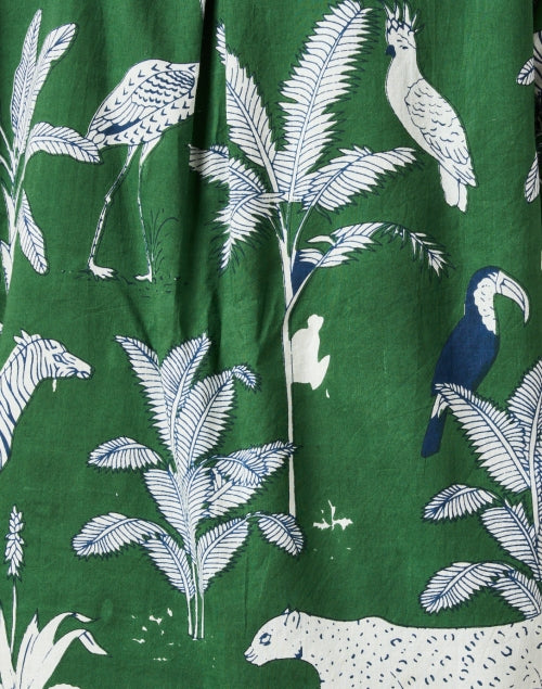Stylish Cricket-Inspired Green Printed Cotton Top for a Tropical Look