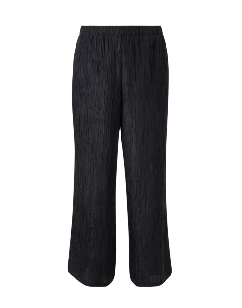 Black Relaxed-Fit Silk Jacquard Wide Leg Pants for All-Day Comfort