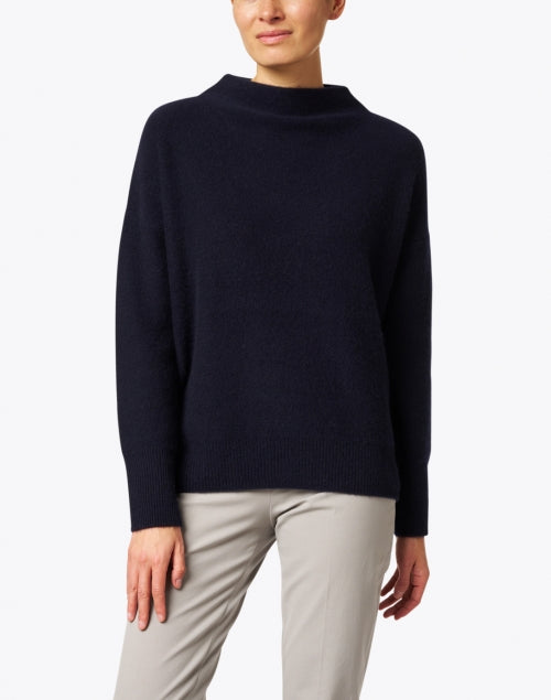 Navy-Colored Boiled Cashmere Men's/Female's Sweater for Fall Season