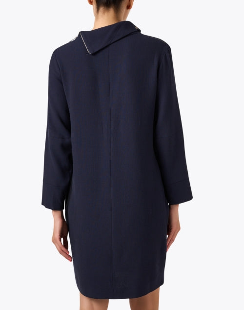 Navy Wool Minimalist Shift Dress from Malawi