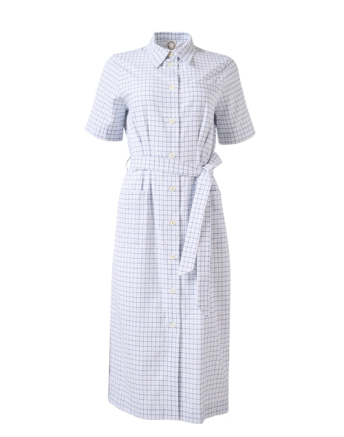 Stunning White Printed Cotton Shirt-Style Dress by Ines de la Fressange