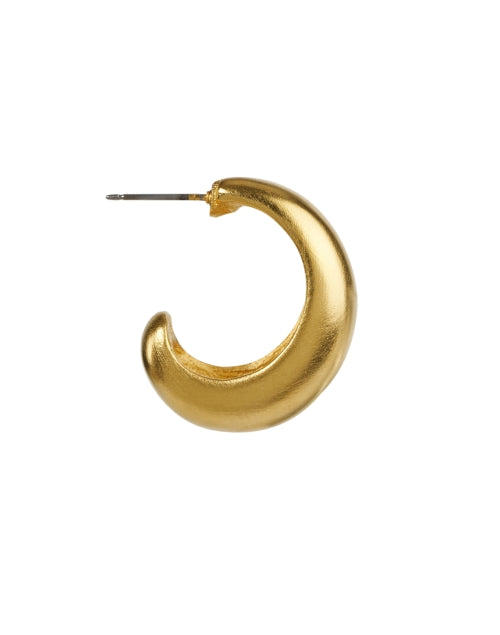 Daily-Wear Small Brushed 24k Gold Hoop Earrings