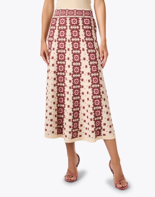 Stylish Maxine Mandala Patterned Mid-Length Knit Skirt for Women