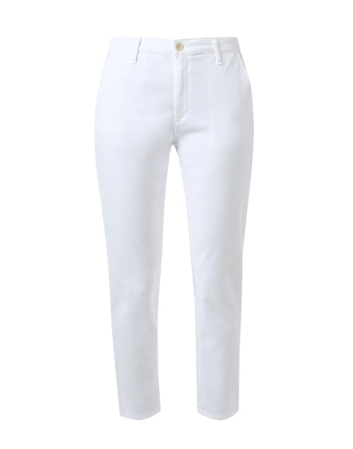 AG Jeans' Caden Lightweight Stretch-Cotton White Straight-Leg Cropped Pants