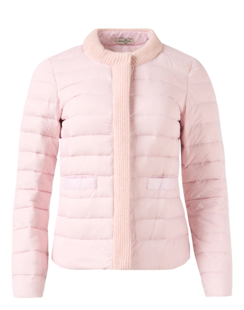 Light Pink Fashionable Cortland Park Down Feather Filled Puffer Jacket for Seasonal Wear