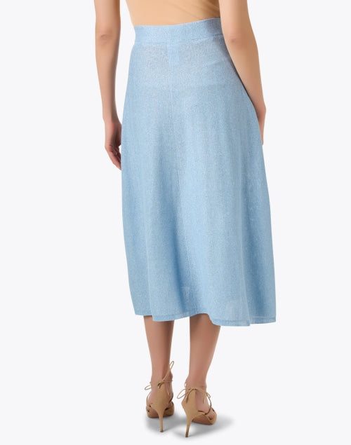Stylish Cielo Blue Cotton Blend Knit A-Line Skirt