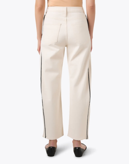 Ivory Half - Piped Barrel - Leg Ankle Jeans for a Fresh Denim Look