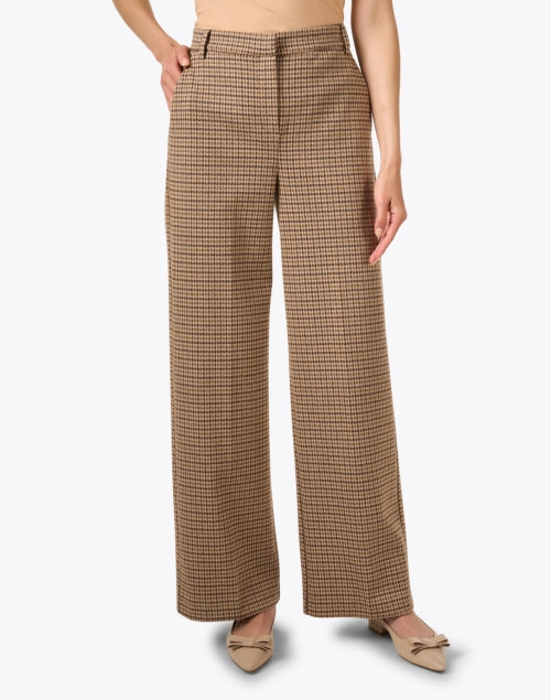 Stylish Tonal Plaid Straight-Leg Panetto Trousers by Weekend Max Mara