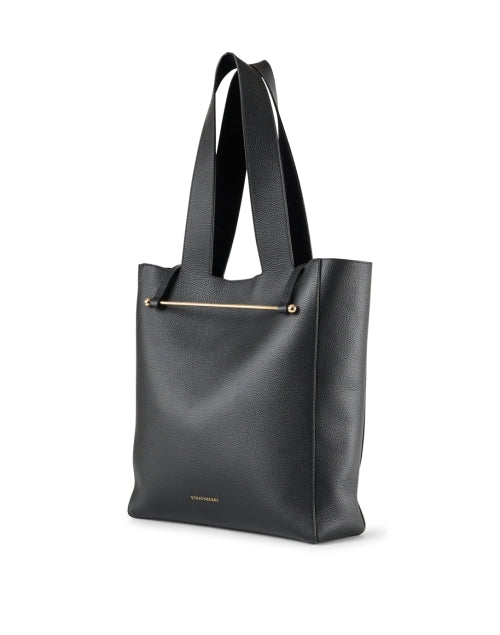 Elegant Melody Black Leather Designer Tote Bag for Everyday Use