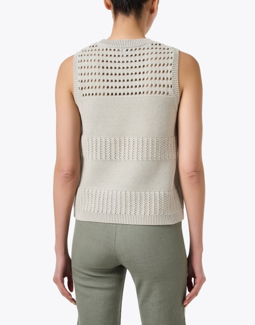 Stylish Beige Textured Sleeveless Knit Top for Transitional Season