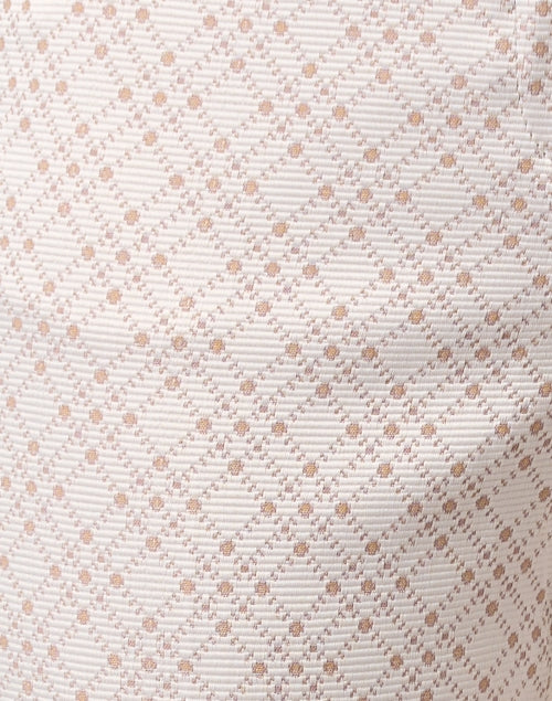 Beige Colored Jacquard Patterned Stretchable Cotton Blend Trousers