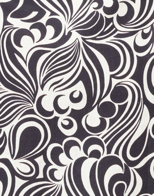 Ryfen Groovy Printed Shirt Dress in Black and Ivory