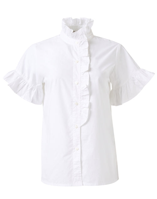 Vanessa White Feminine Ruffled Top for Everyday Style