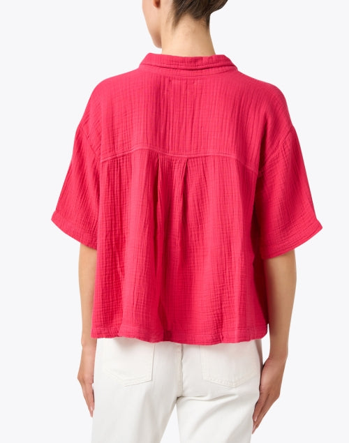 Ansel Red Cotton Collared Casual Shirt for Warm Weather