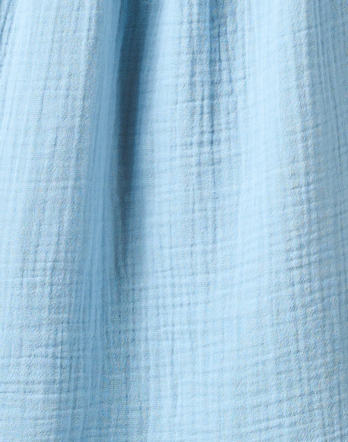 Stylish Chloe Blue Cotton Gauze Women's Shirt for Warm Weather