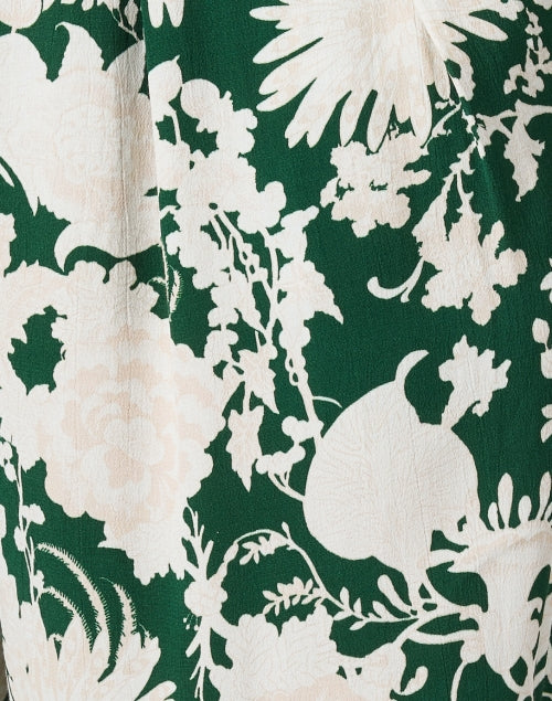 Stylish Charlotte Green Floral Print Elastic - Waist Pants