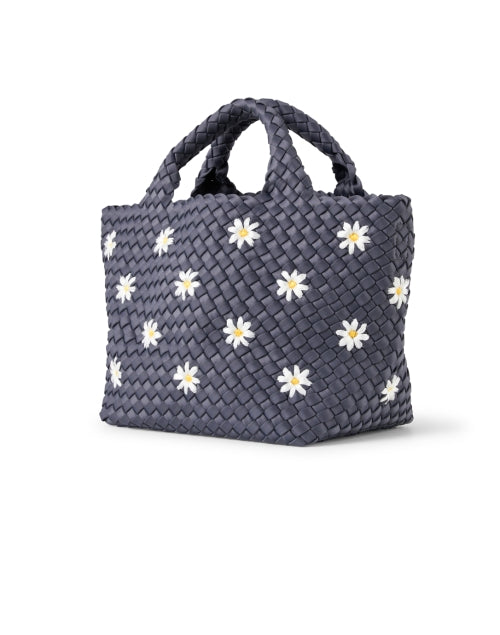 Stylish Small Grey Daisy Patterned Woven Handbag for City Girls - St. Barths Collection