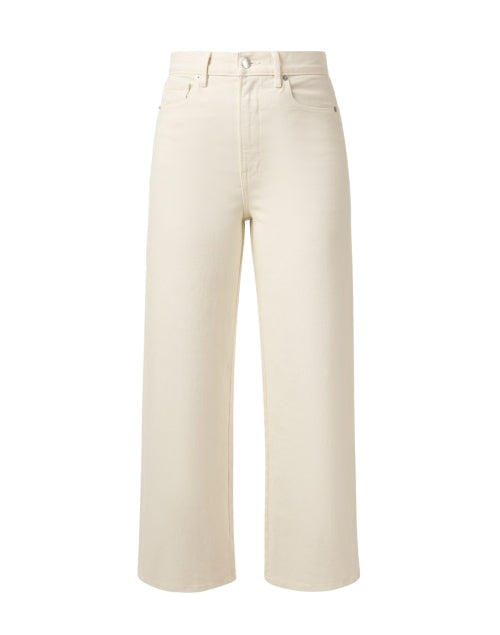 Merida Beige Stretchable Wide-Leg Ankle-Fit Denim Jeans
