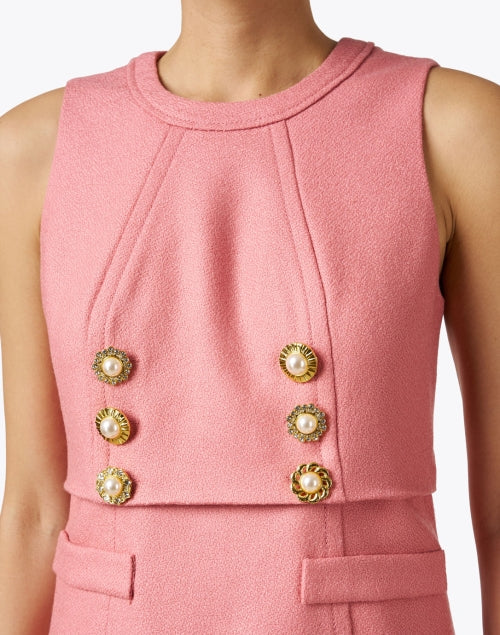 Stylish Pink Wool Women's Sheath Dress for Multiple Occasions