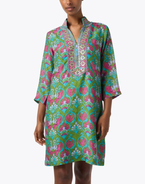 Stylish Multi-Flower Print Women's Tunic Dress