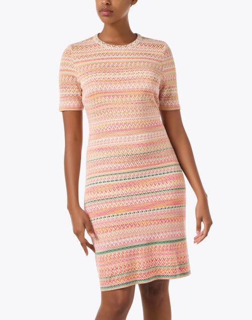 Marc Cain Multi-colored Chevron Patterned Slim - Stretch Knee - Length Women's Dress