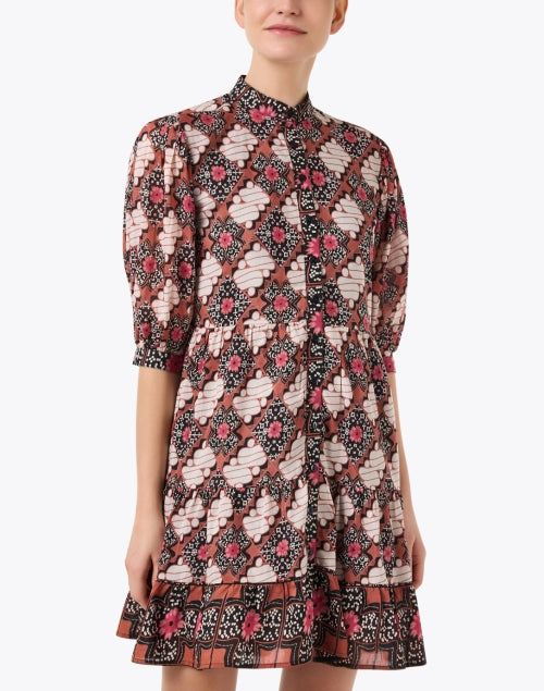 Stylish Catlyn Multi - Printed Mini A - Line Dress for Women