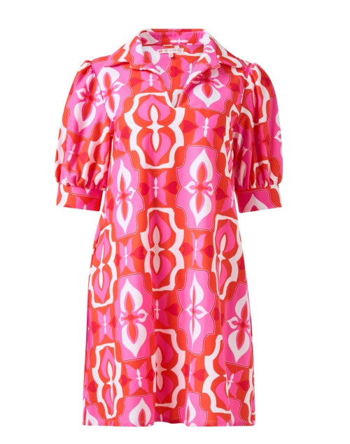 Stylish Emerson Pink and White Patterned Women's Dress for Effortless Everyday Wear