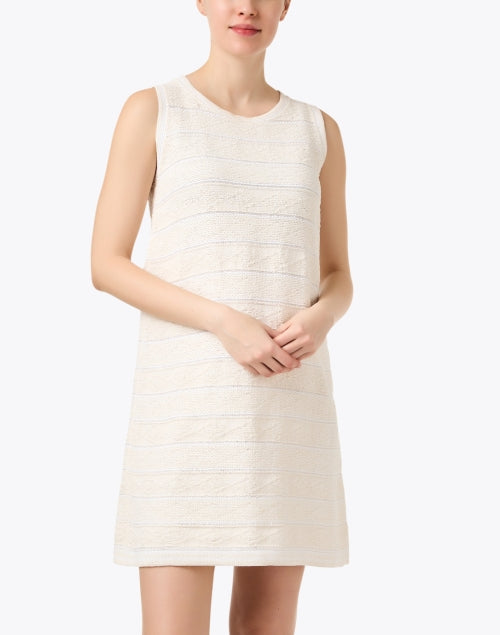 Stylish Avorio Ivory Chevron Knit Shift Dress for Seasonal Wardrobe