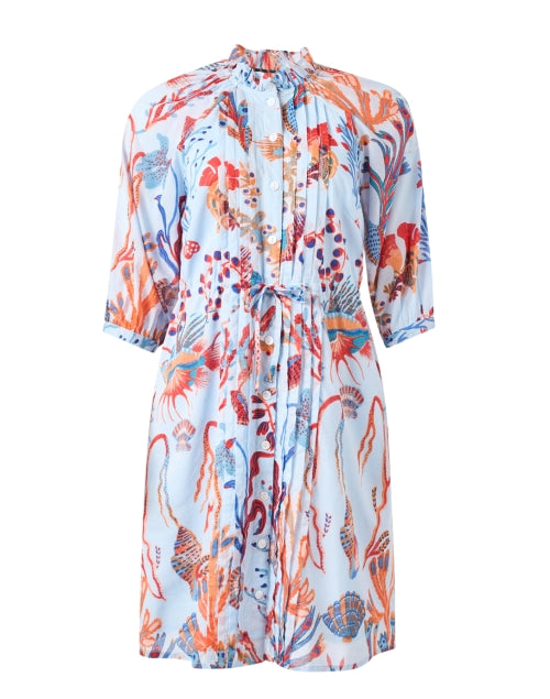 Benita Women's Ocean-Printed Cotton Casual Dress for Beach Getaways