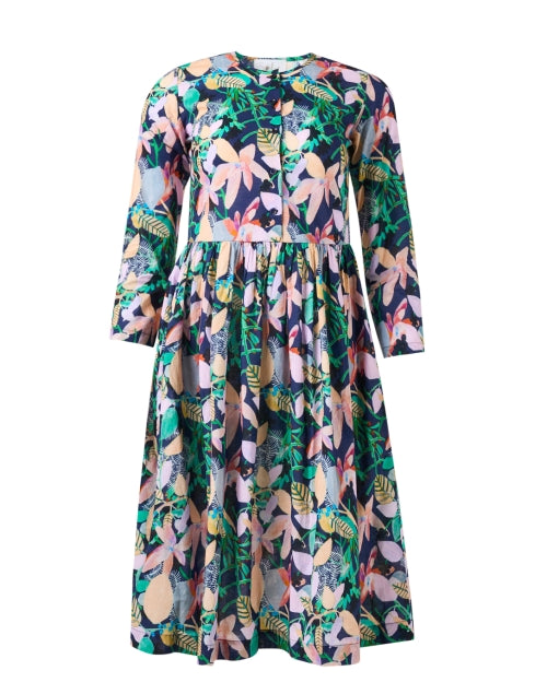 Women's Multi-colored Floral Print 100% Cotton Summer Dress