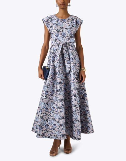 Stylish Olivia Lavender Floral Jacquard A - Line Occasion Dress