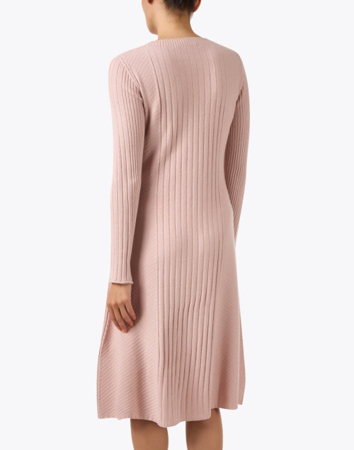 Stylish Pink Women's Cashmere Wool Blend Knit A-Line Dress