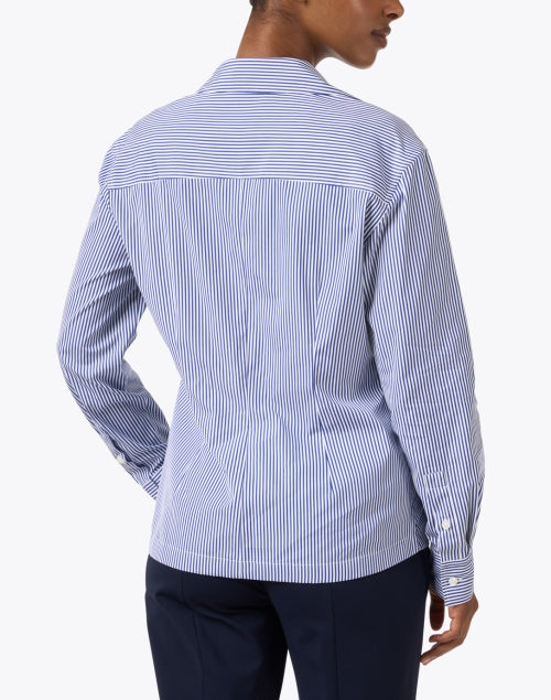 Stylish Sierra Blue Striped Stretch Cotton Button - Down Shirt