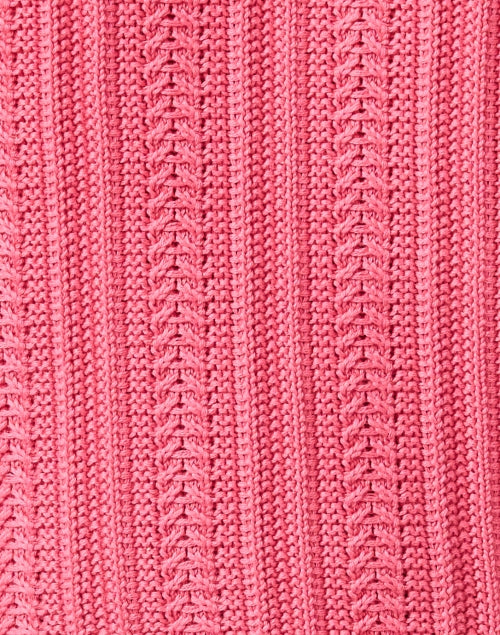 Stylish Coral Textured Knit Fringe Sleeveless Women's Top