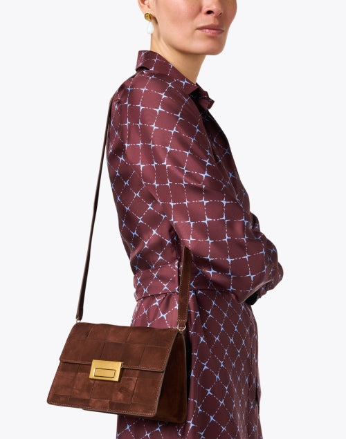 Stylish Delphine Brown Plush Suede Versatile Handbag
