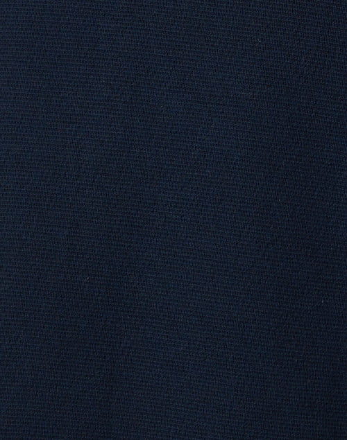 Sophisticated Navy 100% Cotton Knit Jacket with White Stripe Trim