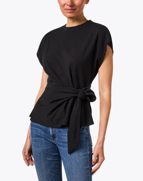 Stylish Nina 100% Cotton Black Top for Effortless Sophistication