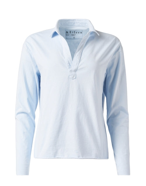 Patrick's Ice Blue Soft Popover Henley Casual Top