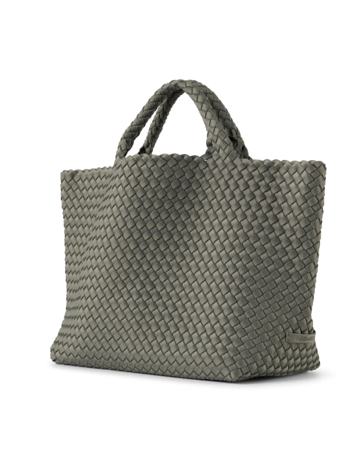 Stunning Medium-Sized Green Woven Neoprene Handbag from St. Barths