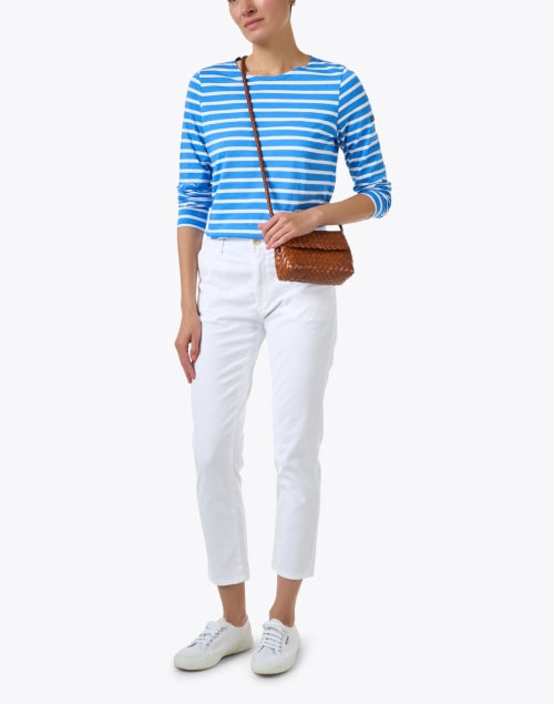 AG Jeans' Caden Lightweight Stretch-Cotton White Straight-Leg Cropped Pants