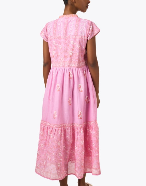 Fashionable Pink and Orange Embroidered Women's Dress for a Stylish Look