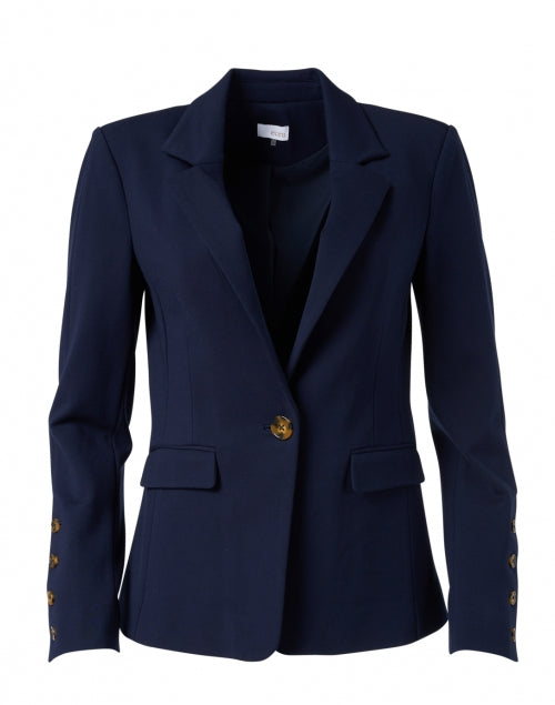 Navy Blue Power Stretch Single - Button Blazer for Versatile Wear