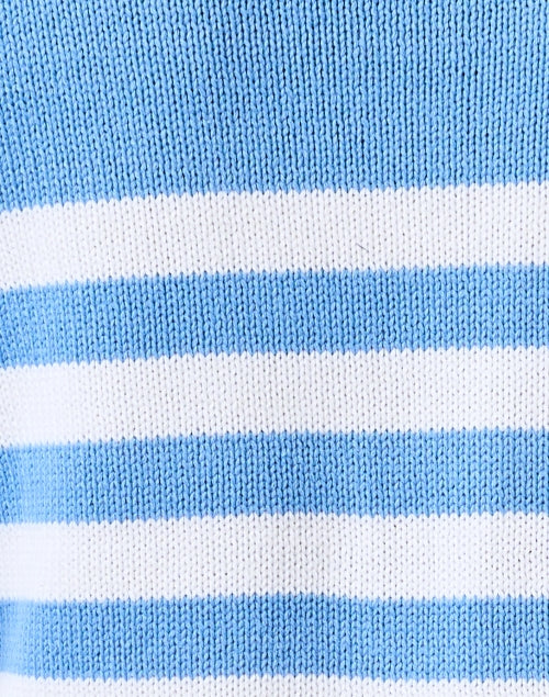 Stylish Blue and White Striped Cotton Blend Knit Sweater for Various Occasions