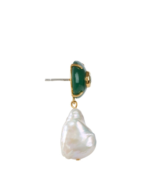 Exquisite Green Jade and Pearl Drop Earrings for the New Season