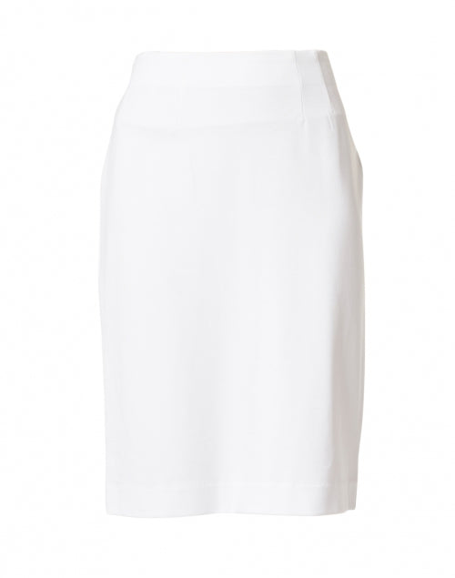 Logan Women's White Knit Pull - On Pencil Skirt for Office Wear